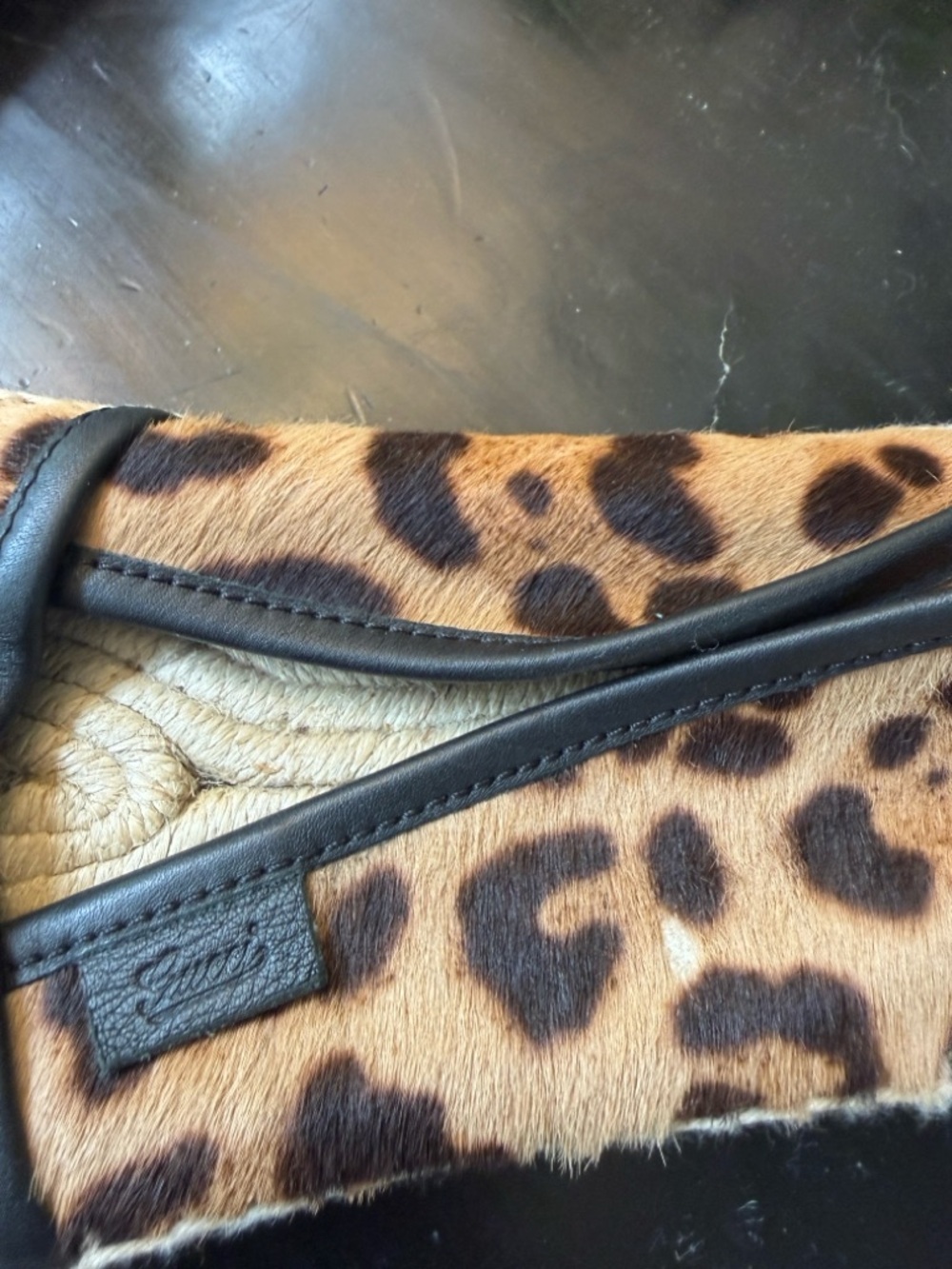 Gucci Leopard Print Espadrilles - Tan and Black - Picture 2 of 5